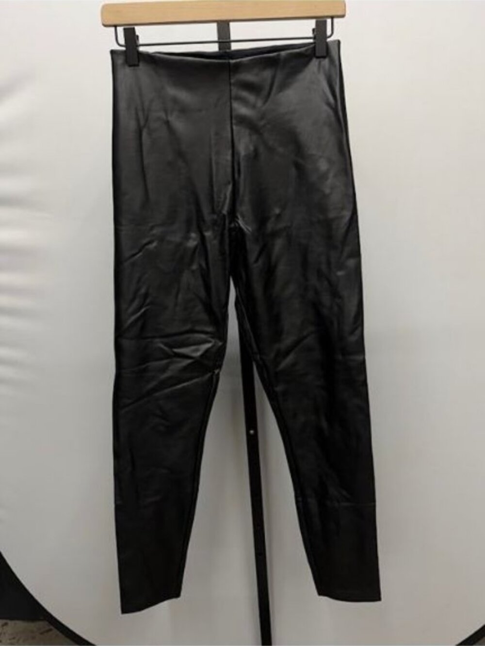 Abercrombie & Fitch Black Faux Leather Pull-On Leggings